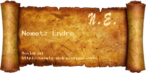 Nemetz Endre névjegykártya