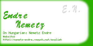 endre nemetz business card